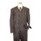 Steve Harvey Collection Brown/Cream Linen Look Super 120's Merino Wool Vested Suit